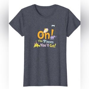 NWT Dr. Seuss Oh the places you’ll go Women’s T-shirt/Heather Blue/ Size: 3X